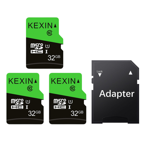 Комплект карт пам'яті KEXIN 3 Pack 32GB Micro SD Card Green + Adapter